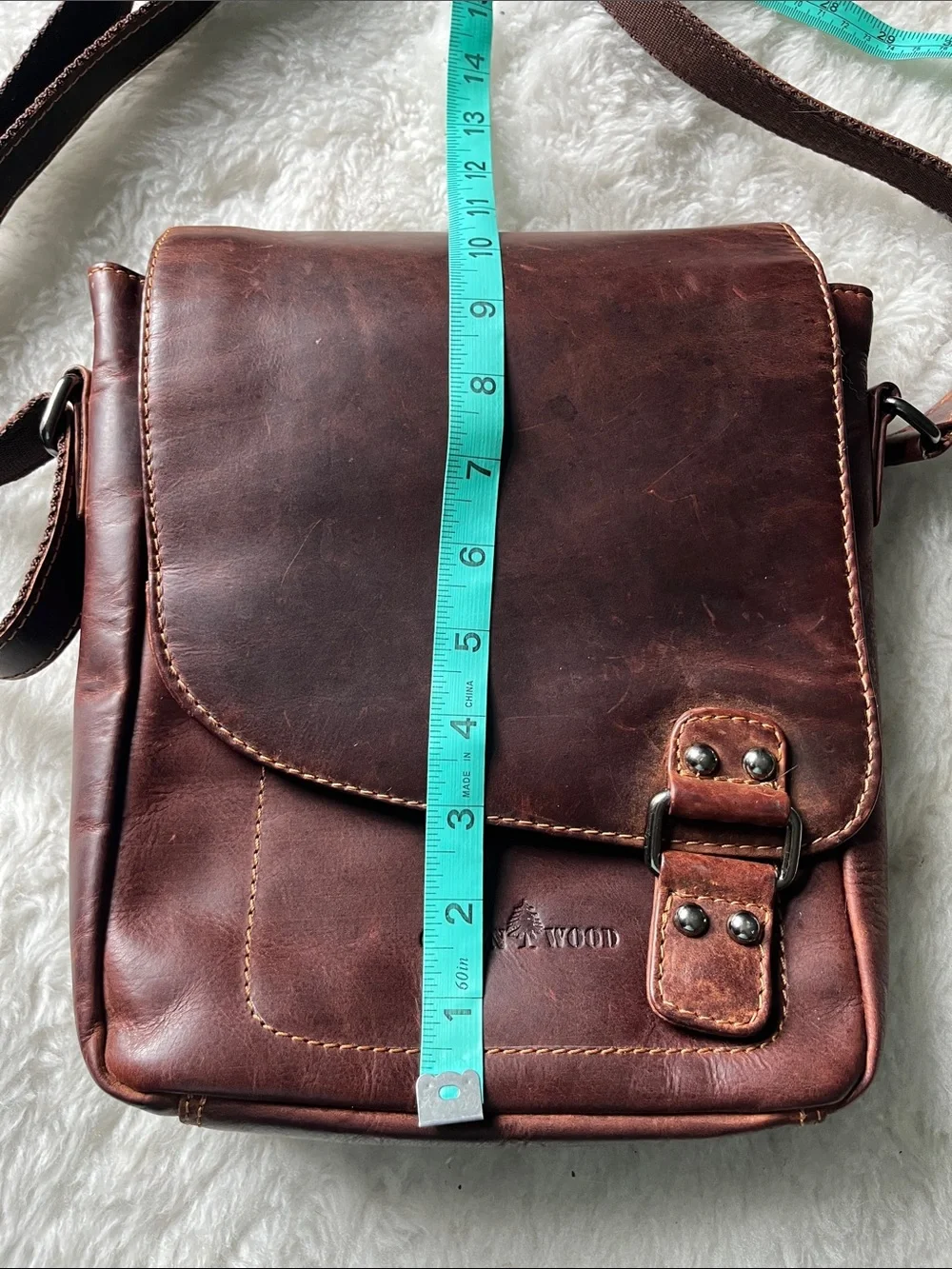 Greenwood Kingston sandal brown leather mini messenger shoulder crossbody bag
